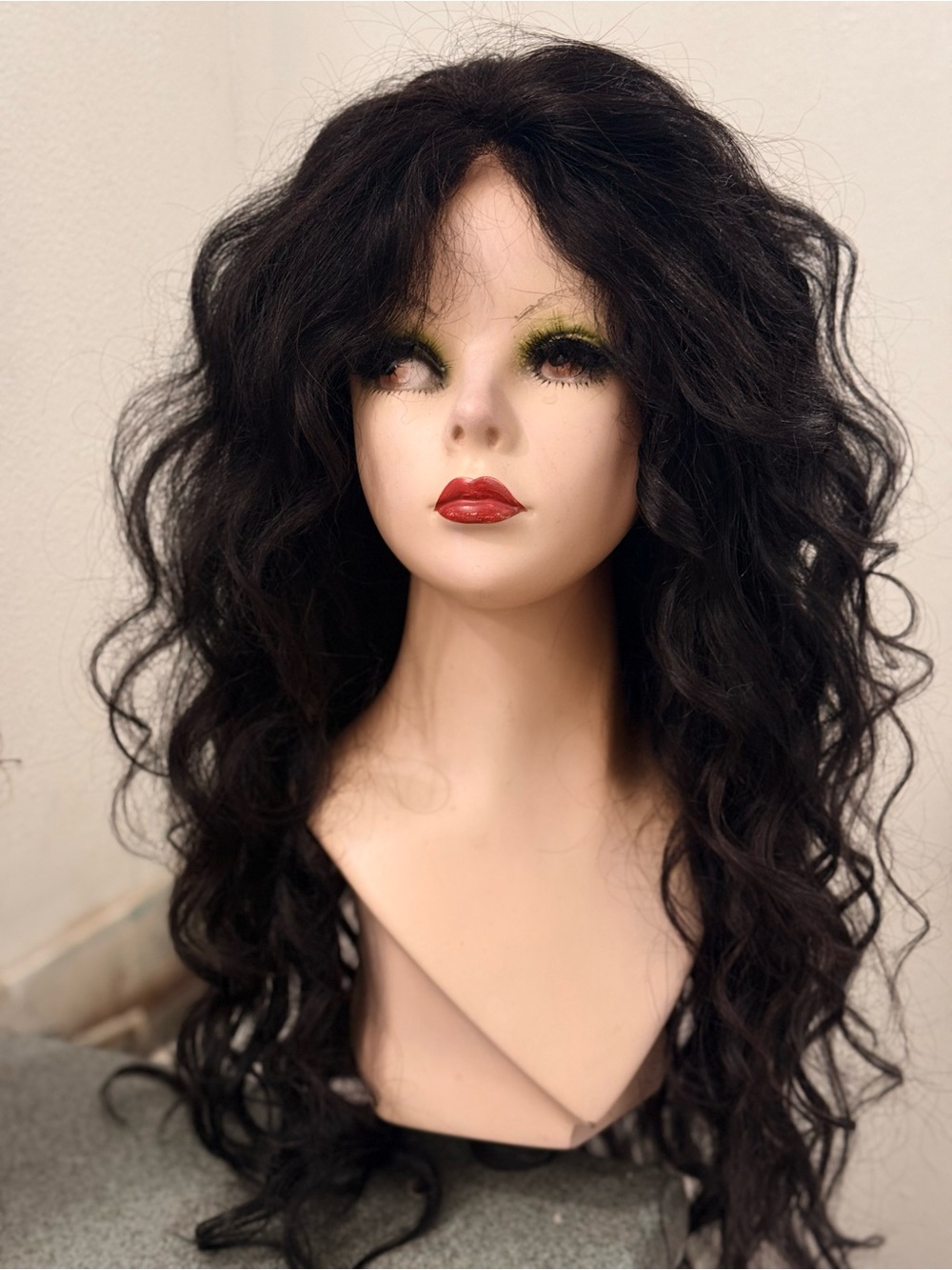 100% Human Hair Natural Black/Brown Long Wavy Women's Wig - Classic Natural Look
